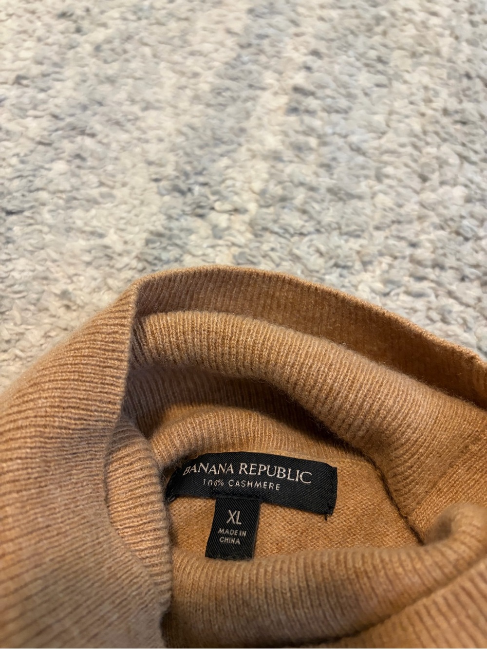 Banana Republic 100% Cashmere Turtleneck Sweater Camel Tan Brown Women XL Luxury - Picture 6 of 7